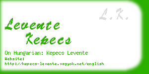 levente kepecs business card